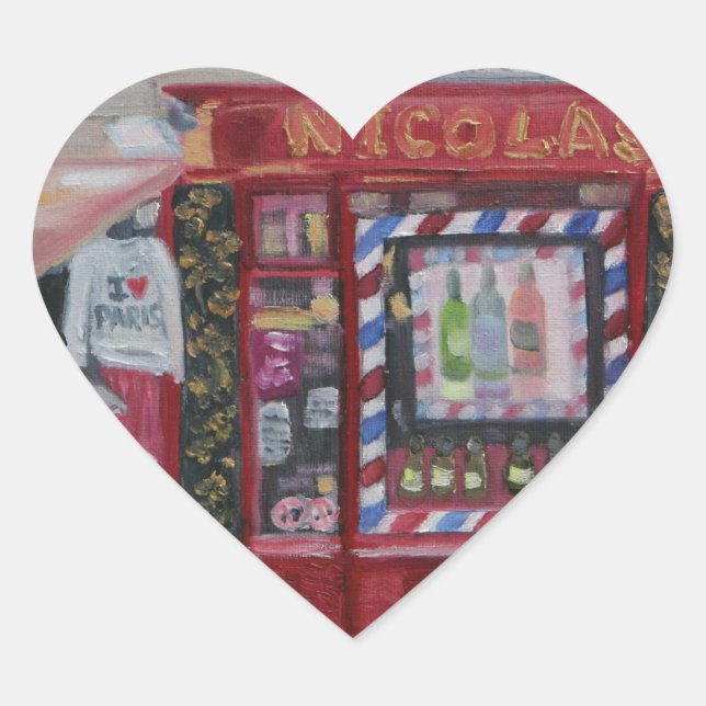 I LIEBE PARIS Herz-Aufkleber (Vorderseite)