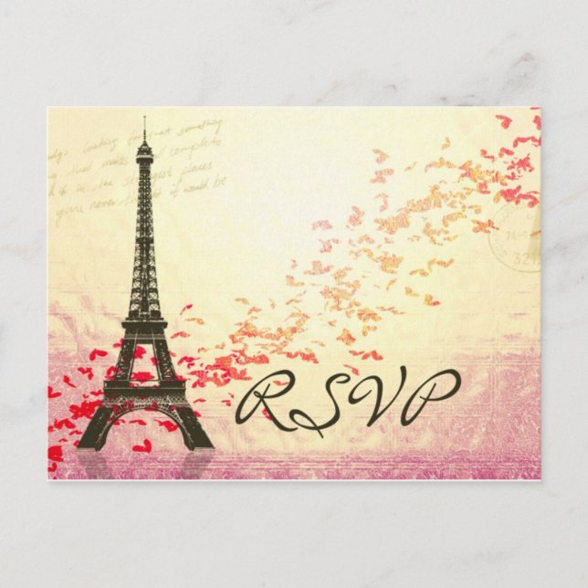 I Liebe Paris im Springtime - RSVP-Karte Einladungspostkarte (Vorderseite)