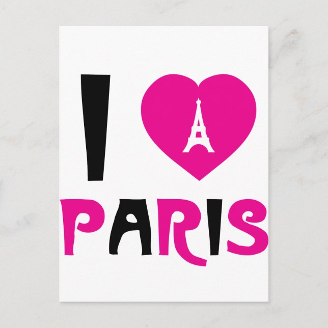 I Liebe Paris Postkarte (Vorderseite)