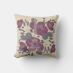 I Liebe Paris Reversible Floral Decoration Pillow Kissen