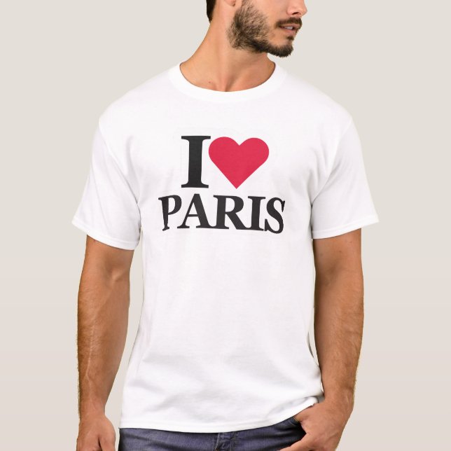 I Liebe Paris, Romantisches Inspiriert Paris T-Shirt (Vorderseite)