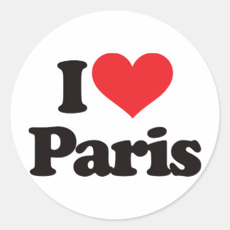 I Liebe Paris Runder Aufkleber