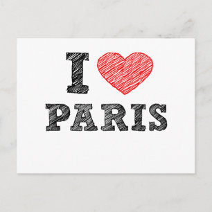 I Liebe Paris Sketch Postkarte