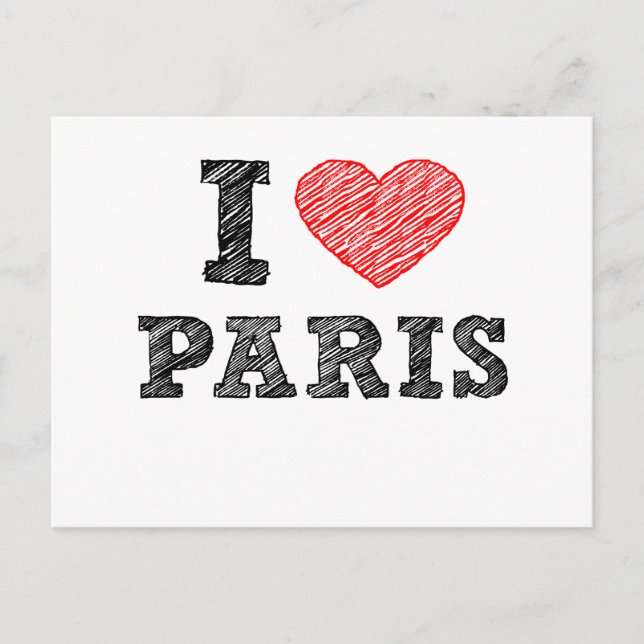 I Liebe Paris Sketch Postkarte (Vorderseite)