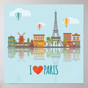 I Liebe Paris   Stadtgestaltung Poster