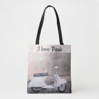 I Liebe Paris Street Scene Pink Car