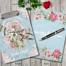 I Liebe Paris trendige französische Vintage Kunstw Klemmbrett