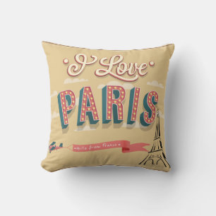 I Liebe Paris Vintag Pillow Kissen