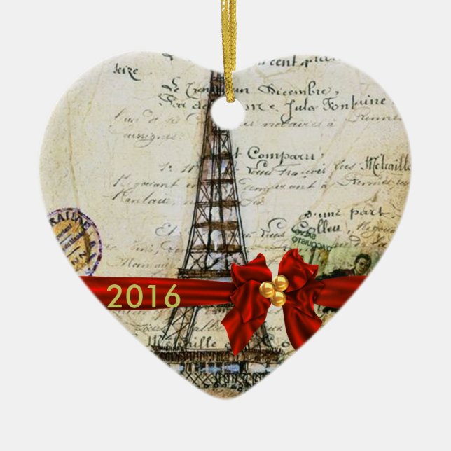 I LIEBE-PARIS-WEIHNACHTENverzierung Keramik Ornament (Vorne)