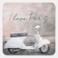 I Liebe Paris Weißer Motorroller