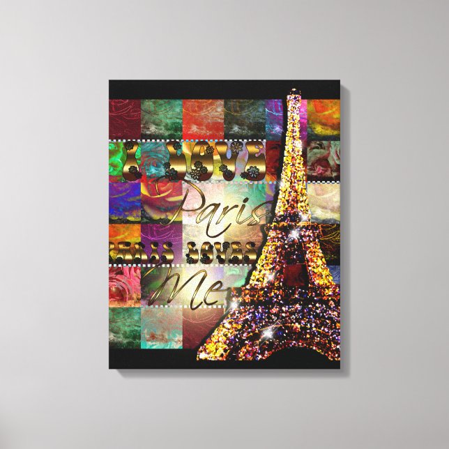 I Liebe Paris - Wrapped Canvas Leinwanddruck (Vorderseite)
