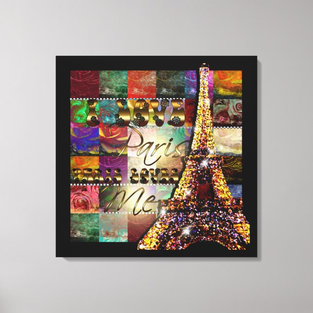 I Liebe Paris - Wrapped Canvas Leinwanddruck (Vorderseite)