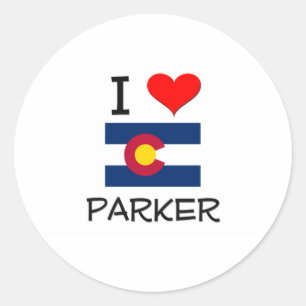 I Liebe PARKER Colorado Runder Aufkleber