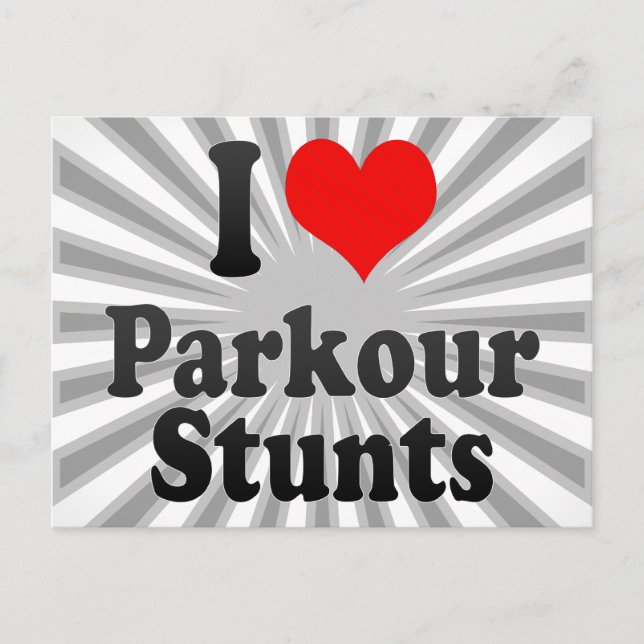 I Liebe Parkour Stunts Postkarte (Vorderseite)