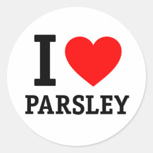 I Liebe Parsley Runder Aufkleber
