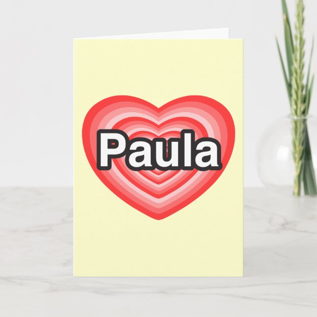 I Liebe Paula. Liebe I Sie Paula. Herz Karte (Vorderseite)