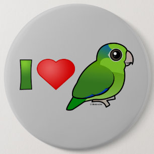 I Liebe pazifisches Parrotlets (Grün) Button
