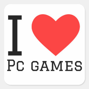 I Liebe PC Games Quadratischer Aufkleber
