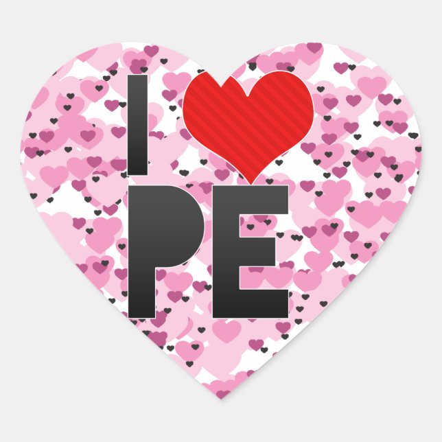 I LIEBE PE Herz-Aufkleber (Vorderseite)