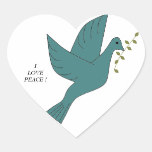 I LIEBE PEACE ! Herz-Aufkleber
