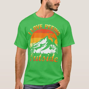 I Liebe Peeing Außerhalb Retro Vintage Bergcampi T-Shirt