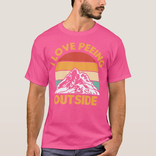 I Liebe Peeing Outdoor Camping Wandern Camper Vint T-Shirt (Vorderseite)