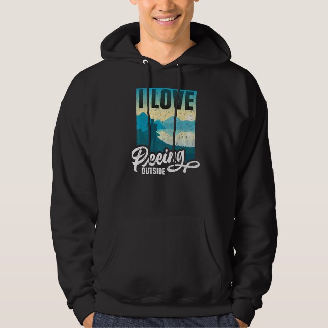 I Liebe Peeing Outdoor Wandern Camping Außenbereic Hoodie (Vorderseite)