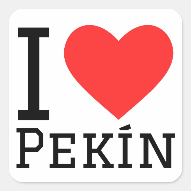 I Liebe Pekín Quadratischer Aufkleber (Vorderseite)