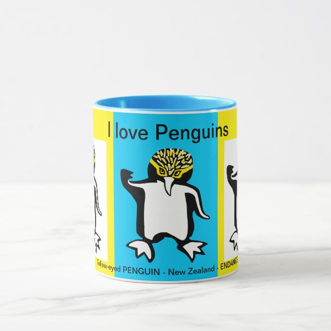 I Liebe PENGUINS - Wildtiere - Natur - Gelb Tasse (Zentrum)