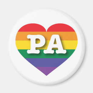 I Liebe Pennsylvania Gay Pride Rainbow Heart Magnet