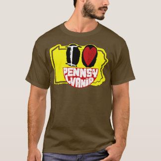 I Liebe Pennsylvania lächelnd glückliches Gesicht T-Shirt