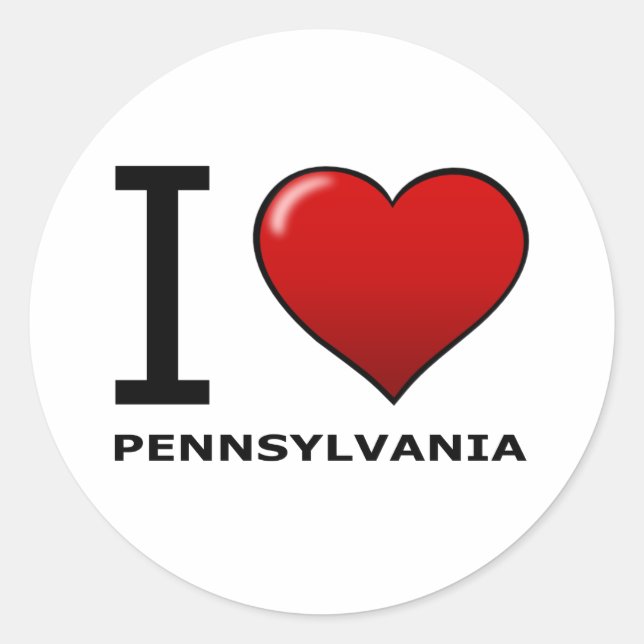 I LIEBE PENNSYLVANIA RUNDER AUFKLEBER (Vorderseite)