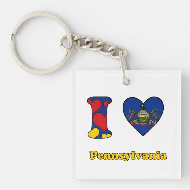 I Liebe Pennsylvania Schlüsselanhänger (Vorderseite)
