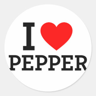 I Liebe Pepper Runder Aufkleber