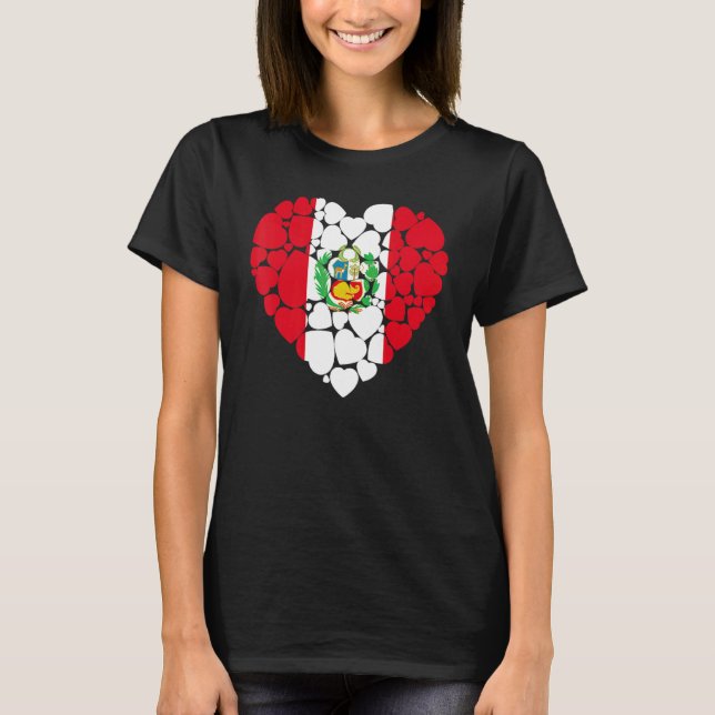 I Liebe Peru Flag Peruanisch T-Shirt (Vorderseite)