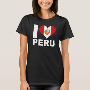 I Liebe Peru Herzenflagge Peru T-Shirt