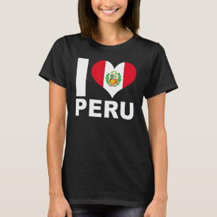 I Liebe Peru Herzenflagge Peru T-Shirt