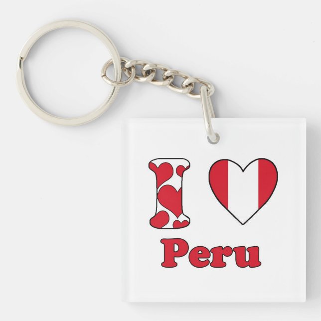 I Liebe Peru Schlüsselanhänger (Vorderseite)