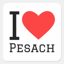I Liebe Pesach Quadratischer Aufkleber