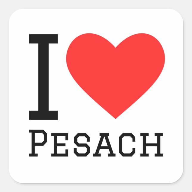 I Liebe Pesach Quadratischer Aufkleber (Vorderseite)