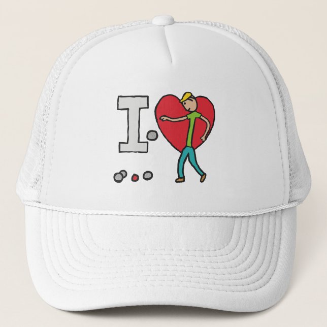 I Liebe Petanque Truckerkappe (Vorderseite)