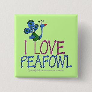 I LIEBE PFAU BUTTON