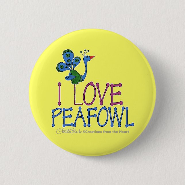 I LIEBE PFAU BUTTON (Vorderseite)