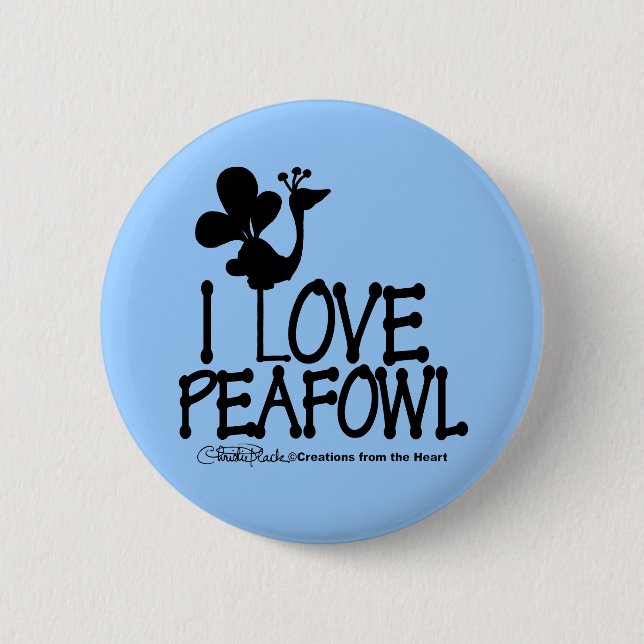 I LIEBE PFAU SILHOUETTE BUTTON (Vorderseite)