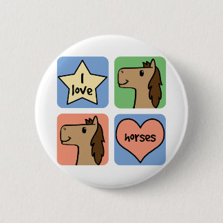 I Liebe-Pferde Button