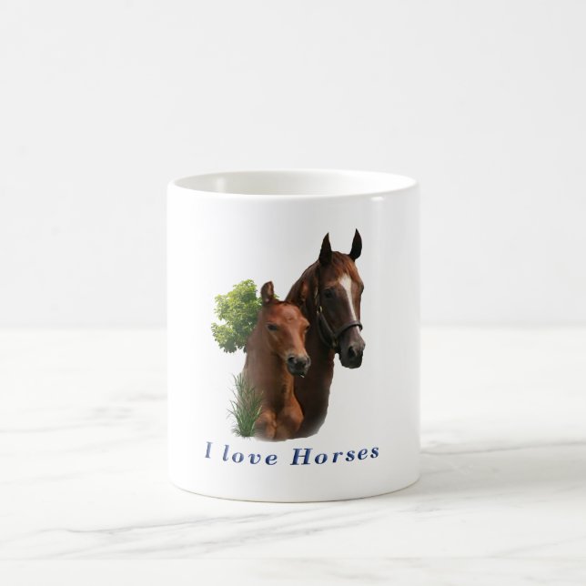 I Liebe Pferde Kaffeetasse (Mittel)