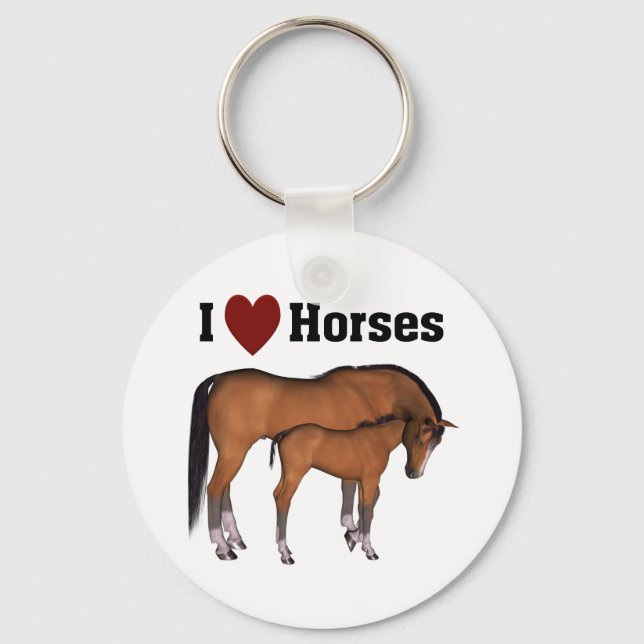 I Liebe Pferde Keyring Schlüsselanhänger (Vorderseite)