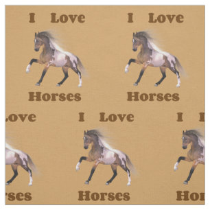 I Liebe Pferde - Paint Horse Fabric Stoff