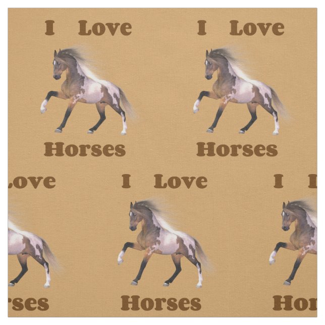 I Liebe Pferde - Paint Horse Fabric Stoff (Muster)