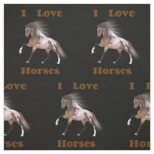 I Liebe Pferde - Paint Horse Fabric Stoff